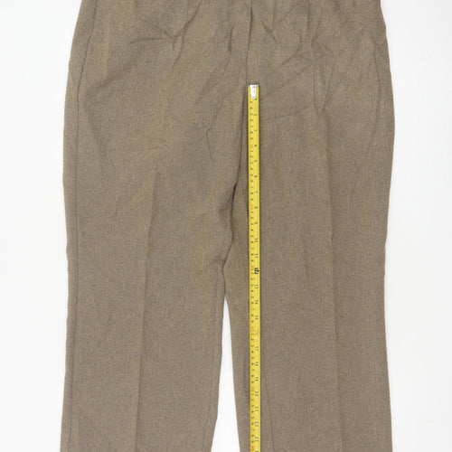 Marks and Spencer Women's Brown UK 18 Short Tailored Straight Trousers