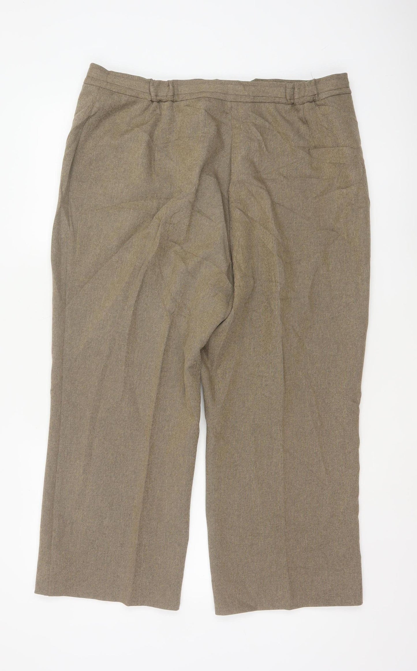 Marks and Spencer Women's Brown UK 18 Short Tailored Straight Trousers