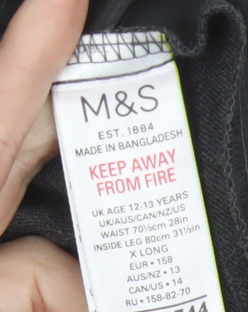 Marks & Spencer Boys Grey 12-13 Years Slim Dress Pants School