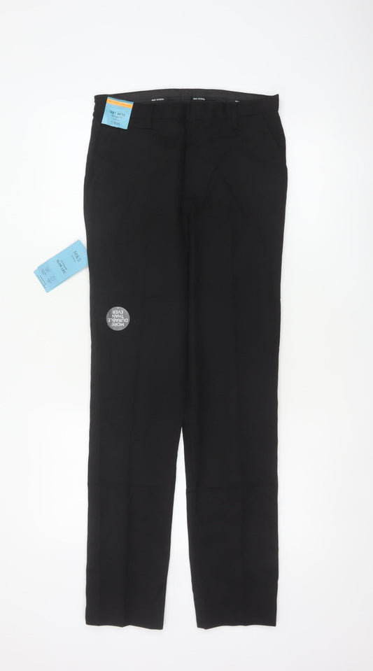 Marks & Spencer Boys Black 11-12 Years Slim Leg School Trousers