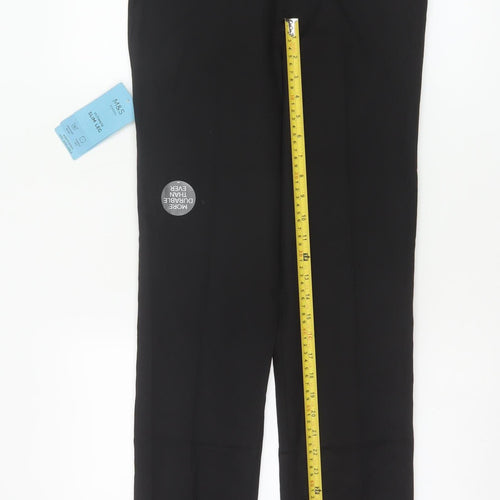 Marks & Spencer Boys Black 11-12 Years Slim Leg School Trousers