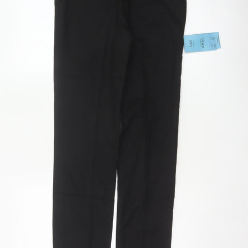 Marks & Spencer Boys Black 11-12 Years Slim Leg School Trousers