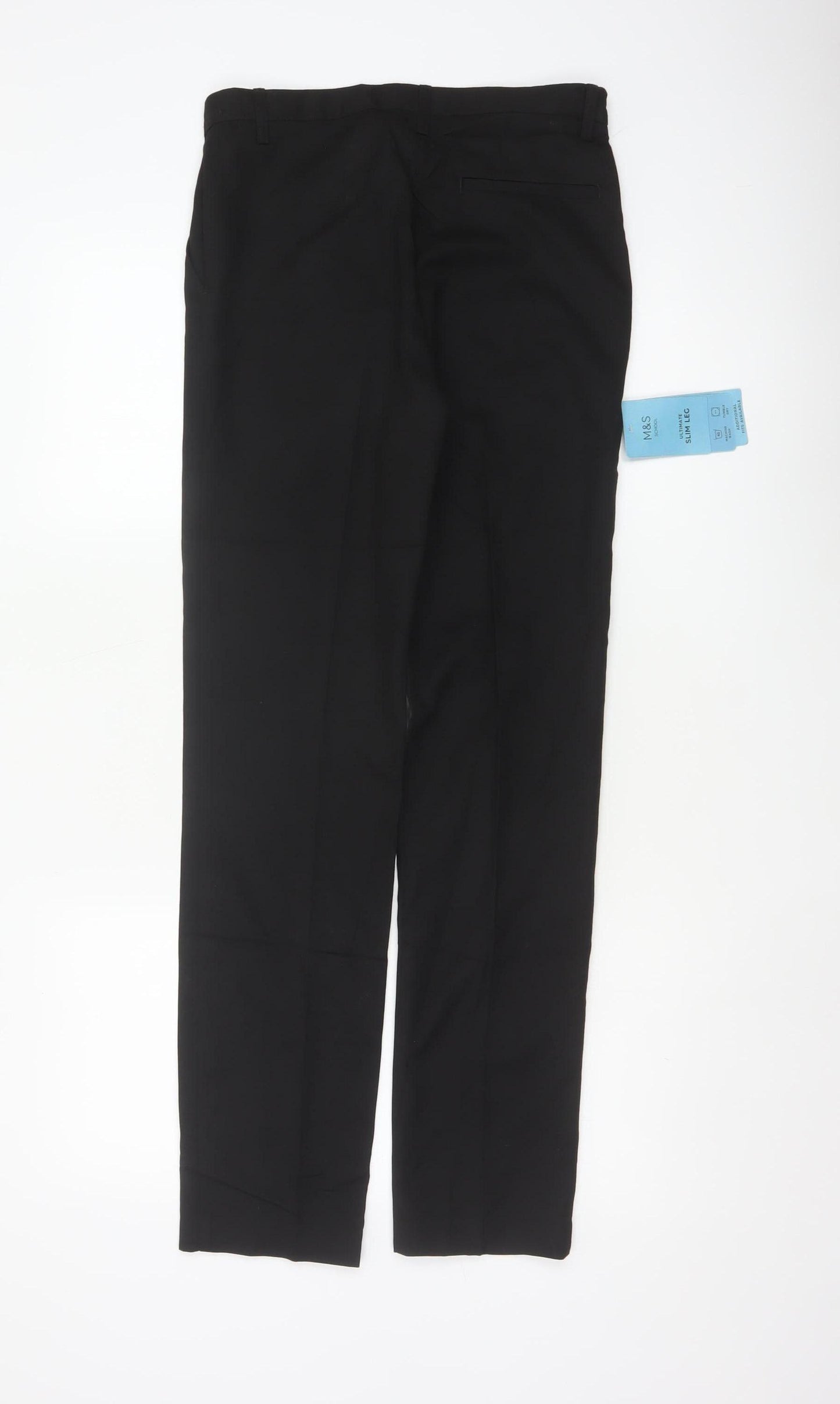 Marks & Spencer Boys Black 11-12 Years Slim Leg School Trousers
