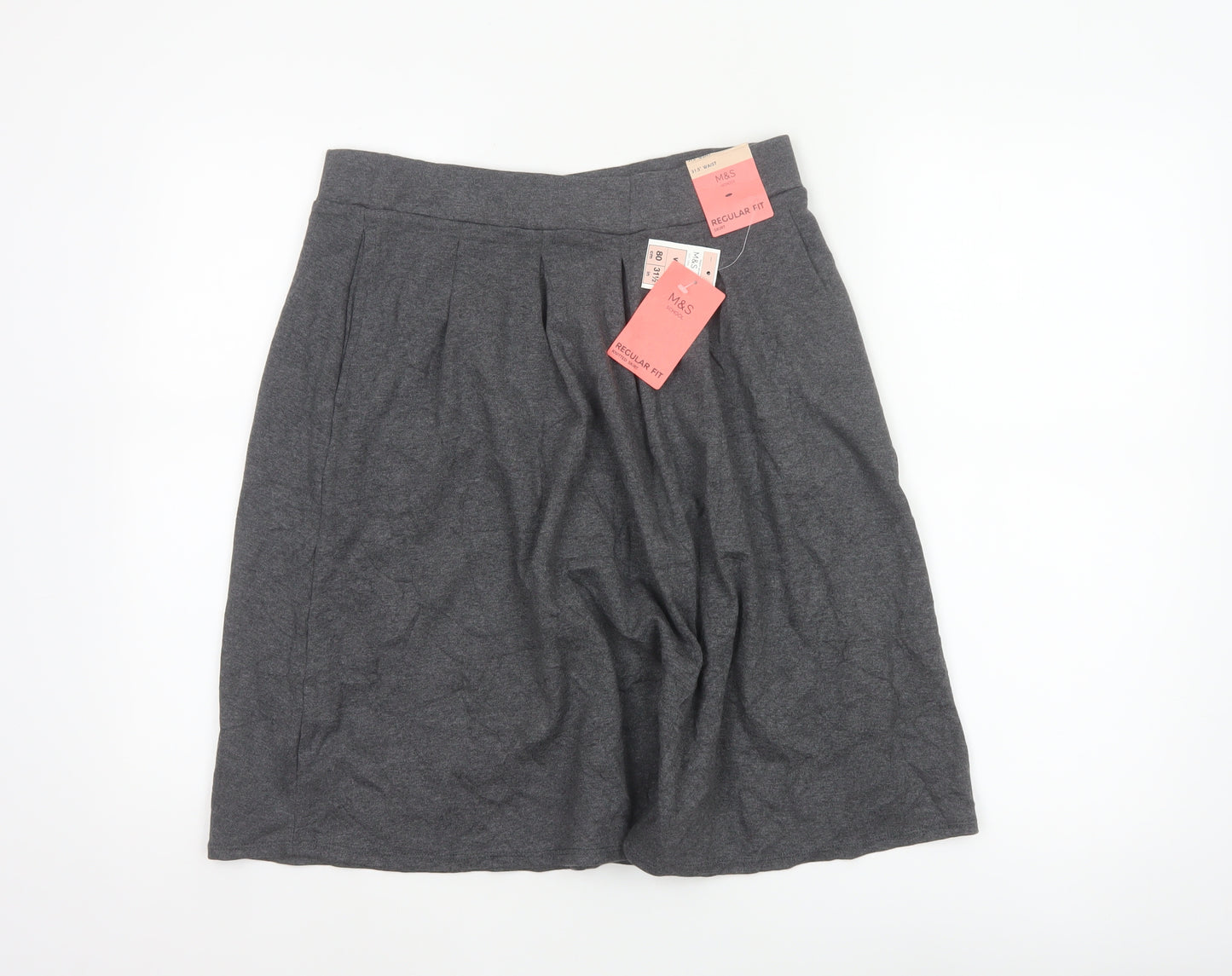 Marks & Spencer Girls Grey 164 A-Line Knee Length School Skirt NWT