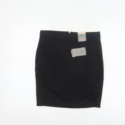 Marks and Spencer Girls Black Age 17-18 Straight Pencil School Skirt