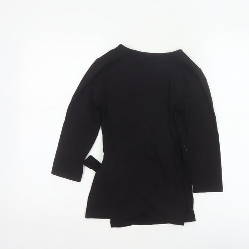 Jane Norman Women’s Black UK 8 Wrap V-Neck Buckle Blouse