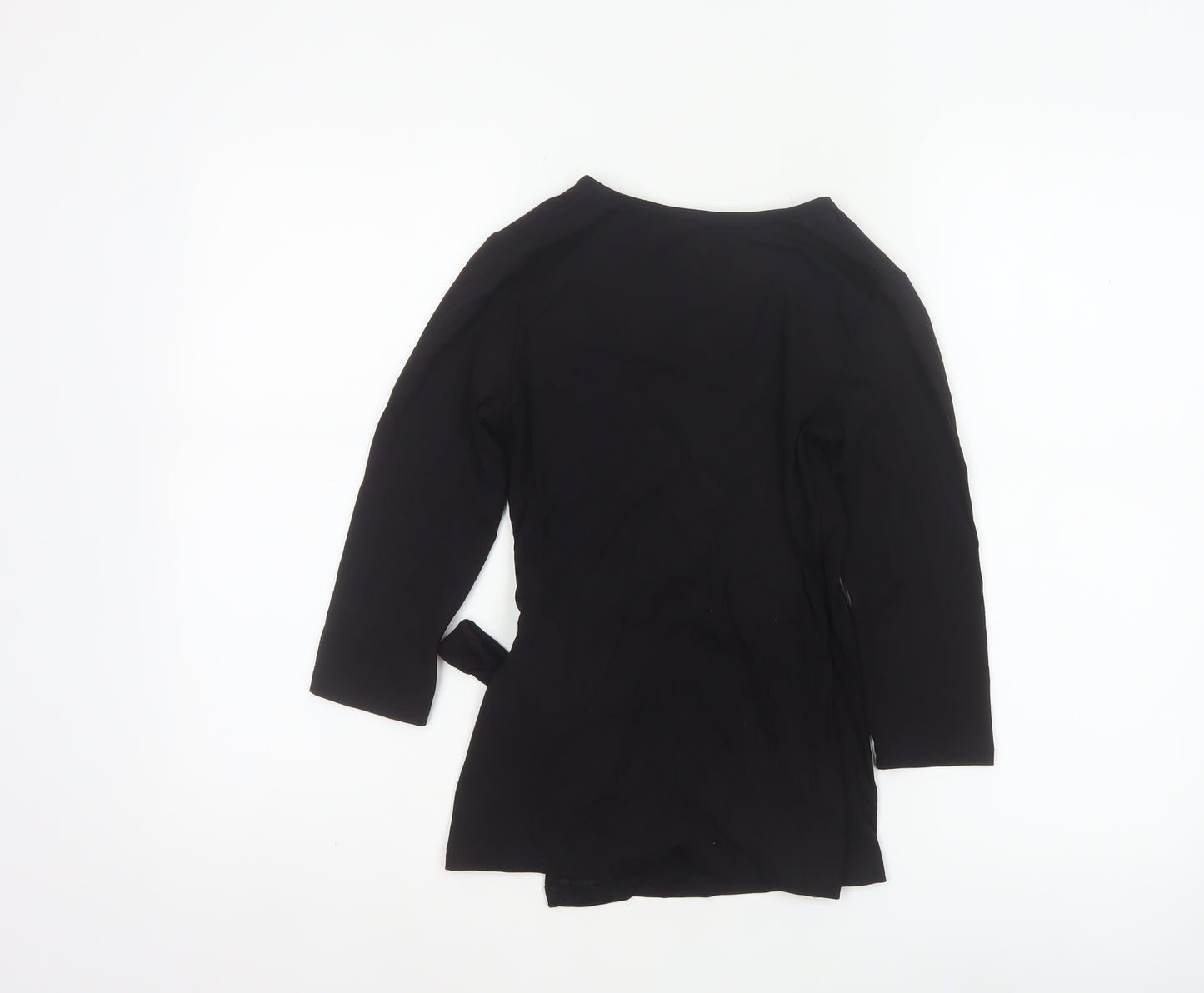Jane Norman Women’s Black UK 8 Wrap V-Neck Buckle Blouse