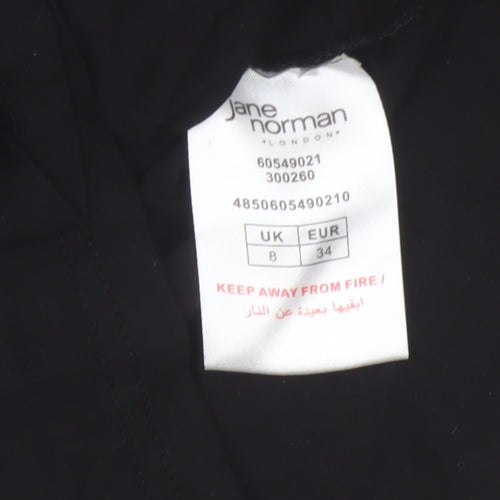 Jane Norman Women’s Black UK 8 Wrap V-Neck Buckle Blouse