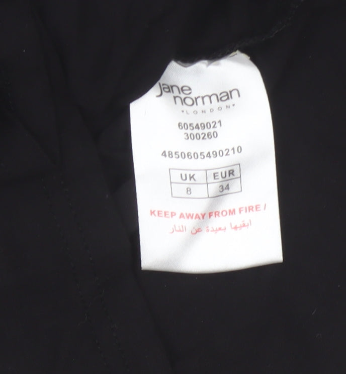 Jane Norman Women’s Black UK 8 Wrap V-Neck Buckle Blouse