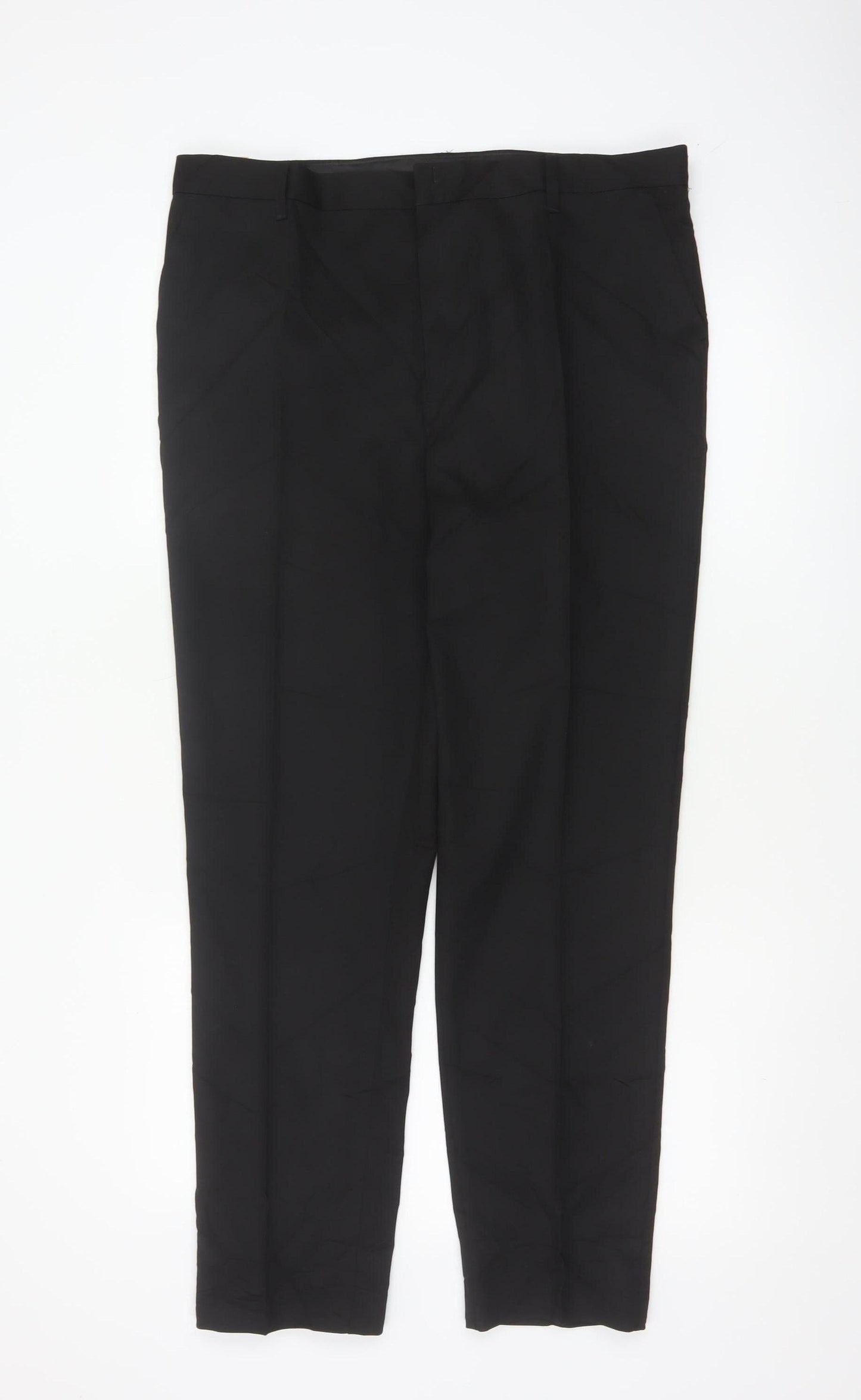 M&S Boys Black 17-18 Years Slim Fit School Dress Trousers NWT