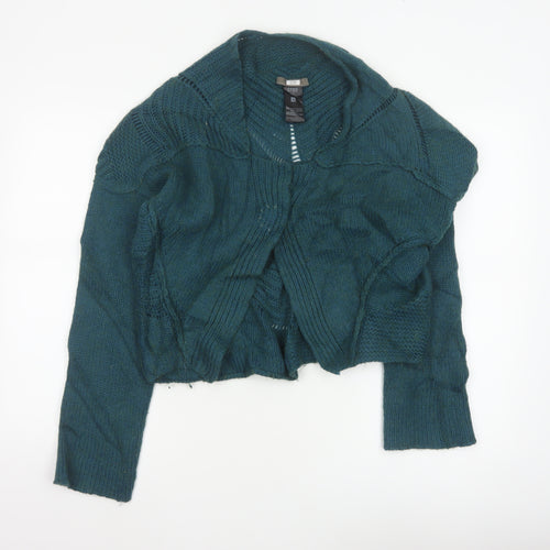 Crea Concept Women Green L Cable-Knit Cowl Neck Alpaca Blend Jumper