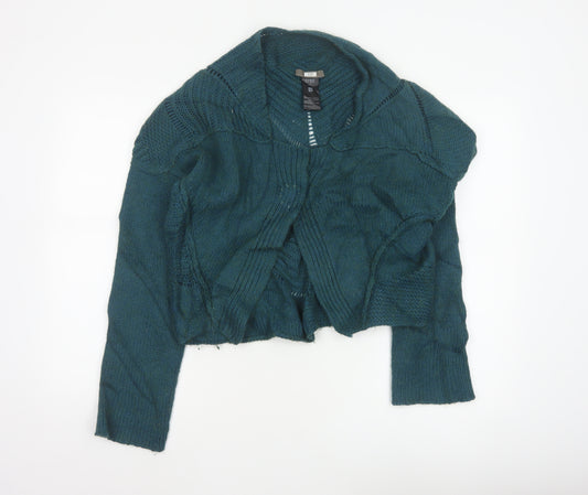 Crea Concept Women Green L Cable-Knit Cowl Neck Alpaca Blend Jumper