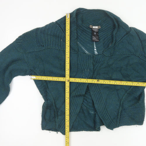 Crea Concept Women Green L Cable-Knit Cowl Neck Alpaca Blend Jumper