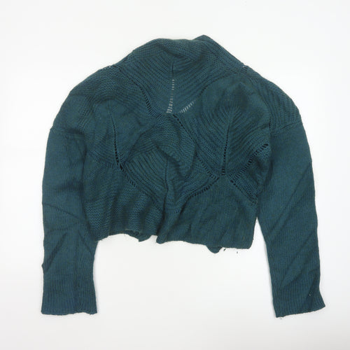 Crea Concept Women Green L Cable-Knit Cowl Neck Alpaca Blend Jumper