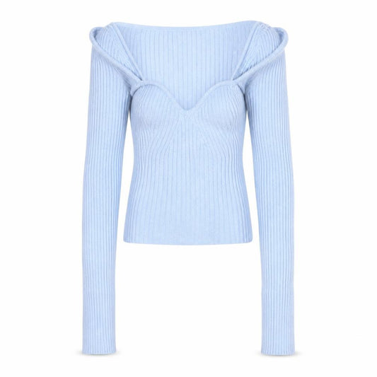 Urban Outfitters Women Blue XS Ribbed Knit Long Sleeve Pullover