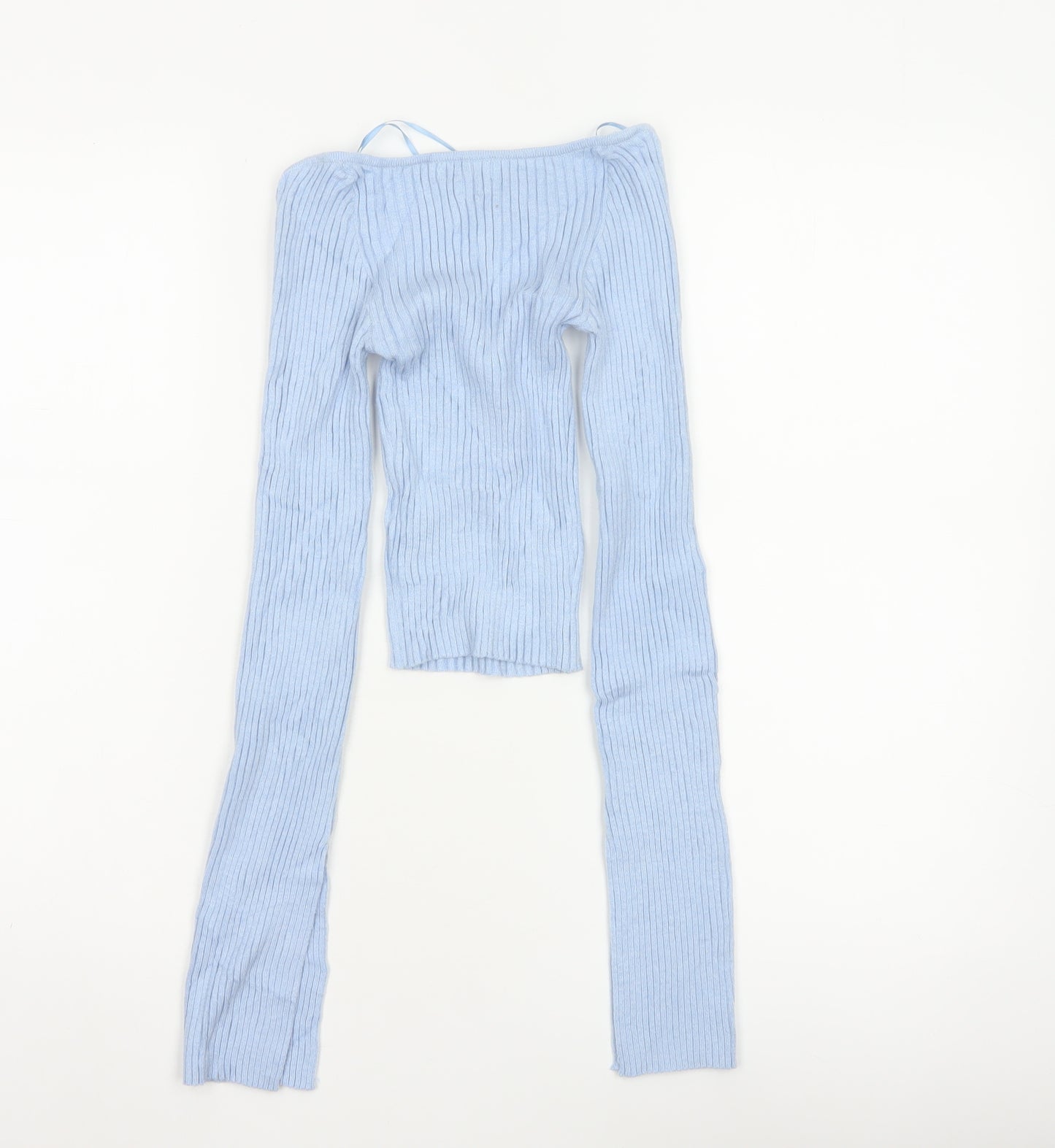 Urban Outfitters Women Blue XS Ribbed Knit Long Sleeve Pullover