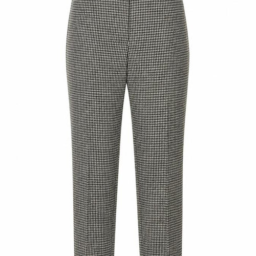 H&M Women Black White Check Tapered Smart Trousers Size S