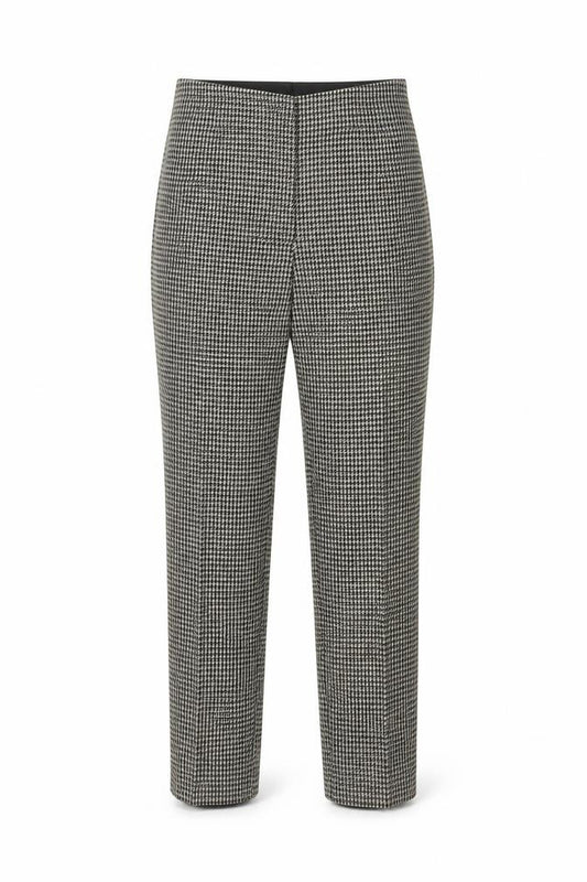 H&M Women Black White Check Tapered Smart Trousers Size S