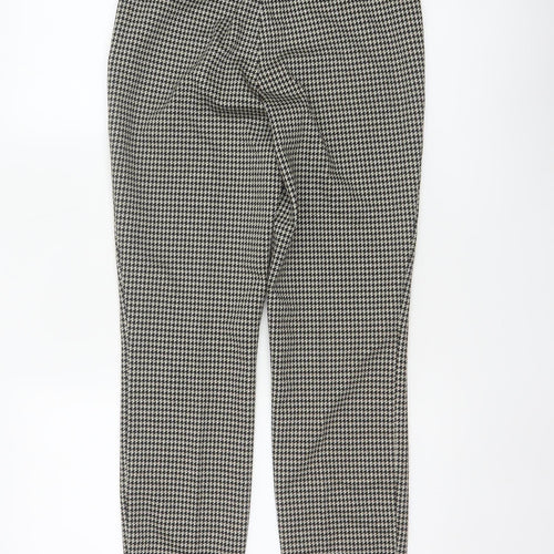 H&M Women Black White Check Tapered Smart Trousers Size S