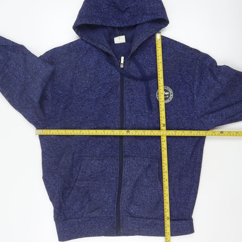 Lee Cooper Men’s Blue M Full Zip Hooded Fleece Hoodie London Logo