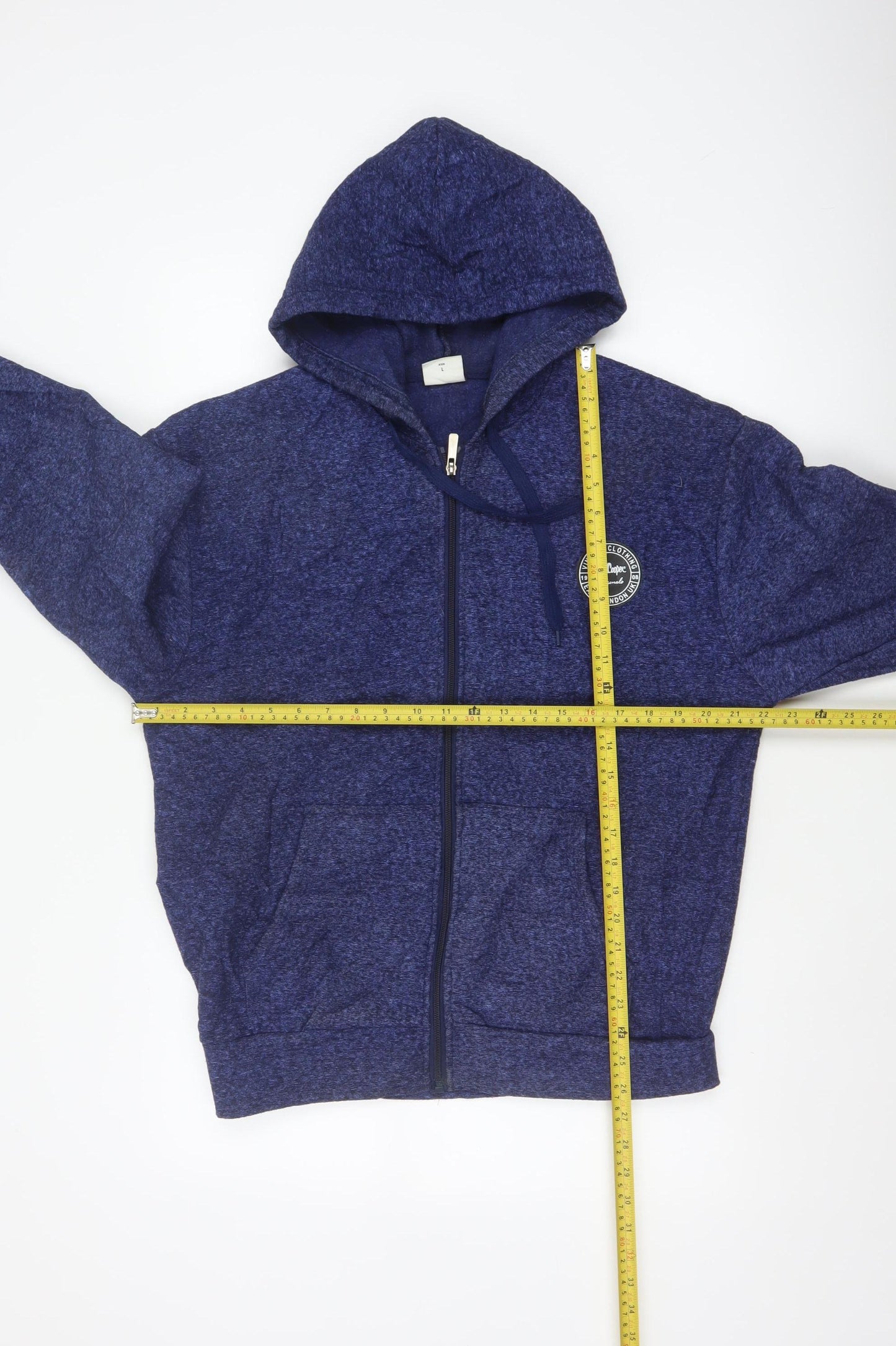 Lee Cooper Men’s Blue M Full Zip Hooded Fleece Hoodie London Logo