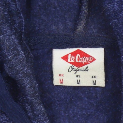 Lee Cooper Men’s Blue M Full Zip Hooded Fleece Hoodie London Logo