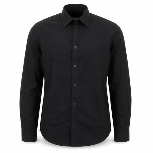 Jack Reid Men's Black 14.5 Easy Care Long Sleeve Button-Up Shirt