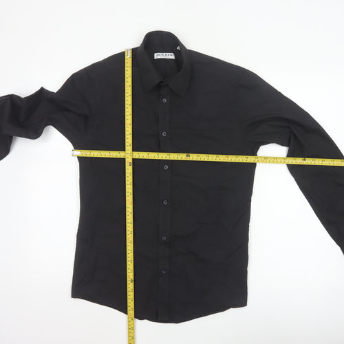 Jack Reid Men's Black 14.5 Easy Care Long Sleeve Button-Up Shirt