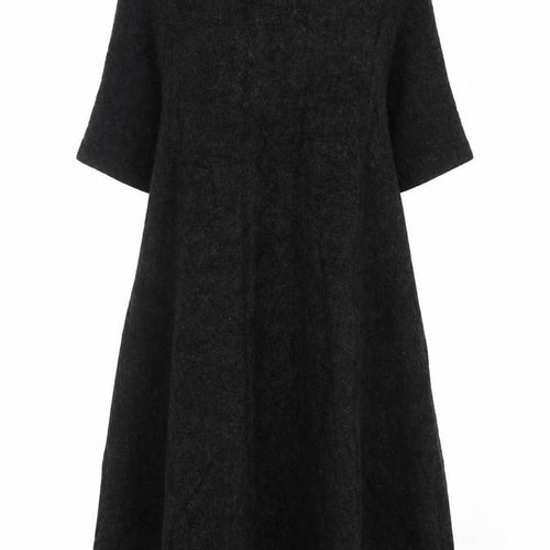 Per Una Women Black Wool Blend A-Line Jumper Dress UK 20 Knit