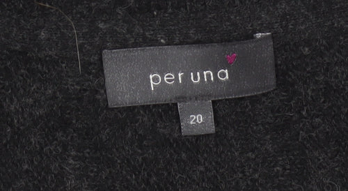 Per Una Women Black Wool Blend A-Line Jumper Dress UK 20 Knit