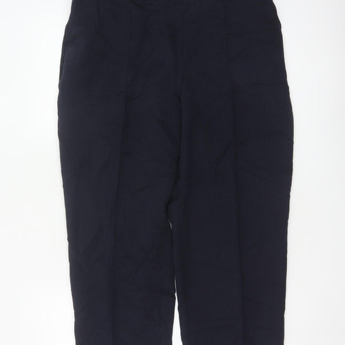 M&S Women’s Black UK 16 Short Straight Leg Elastic Waist Trousers