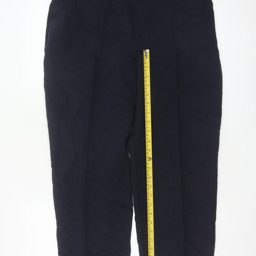 M&S Women’s Black UK 16 Short Straight Leg Elastic Waist Trousers