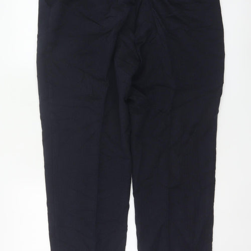 M&S Women’s Black UK 16 Short Straight Leg Elastic Waist Trousers