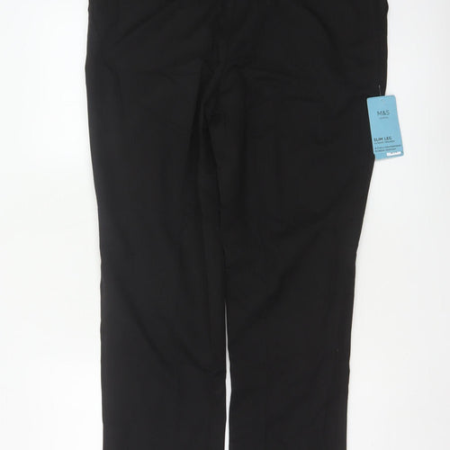Marks & Spencer Boys Black 18+ Slim Leg School Trousers NWT