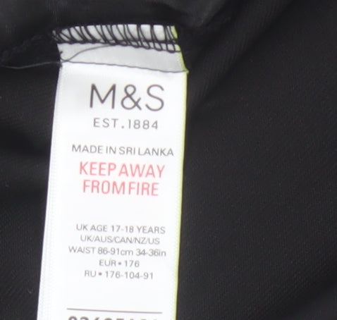 Marks & Spencer Boys Black 18+ Slim Leg School Trousers NWT