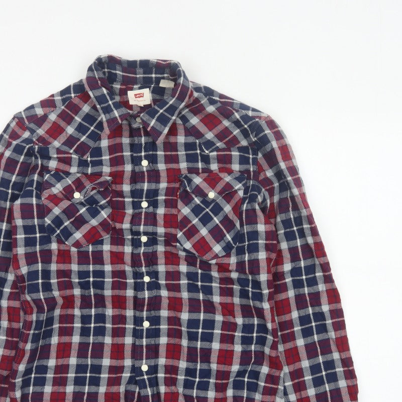 Additional view of Levi's Men's Multicoloured S Plaid Flannel Snap Button-Up Shirt