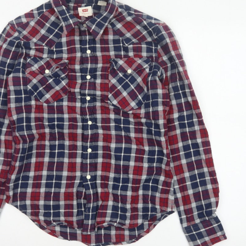 Additional view of Levi's Men's Multicoloured S Plaid Flannel Snap Button-Up Shirt