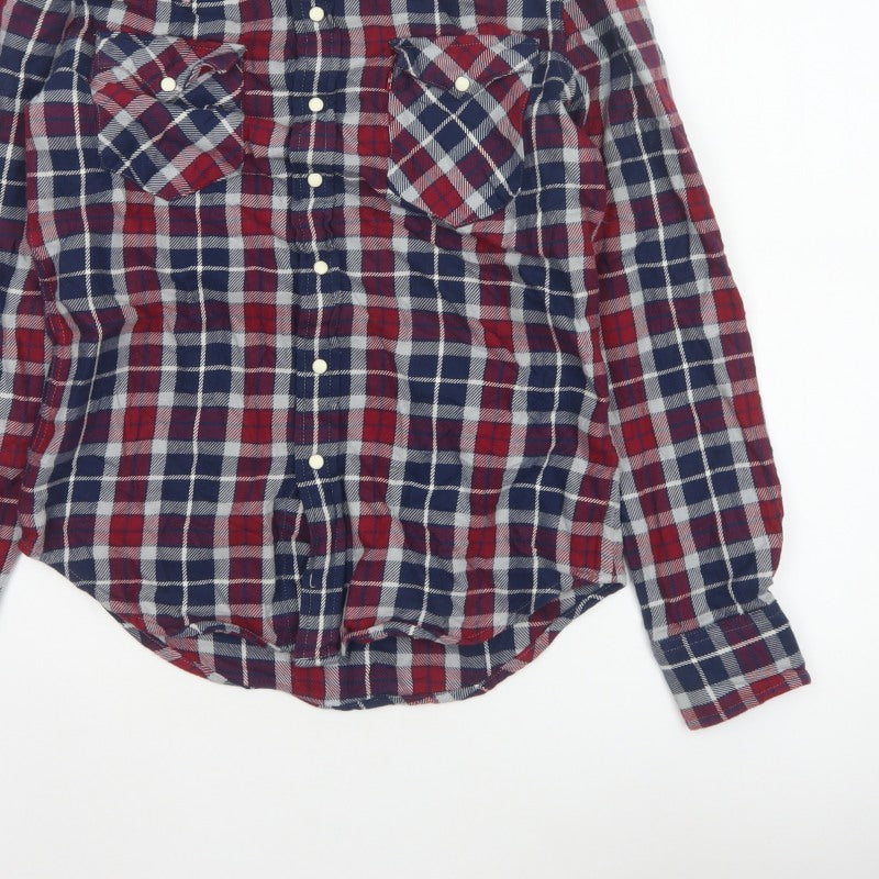 Additional view of Levi's Men's Multicoloured S Plaid Flannel Snap Button-Up Shirt