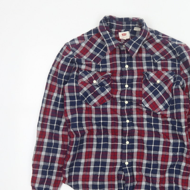Additional view of Levi's Men's Multicoloured S Plaid Flannel Snap Button-Up Shirt
