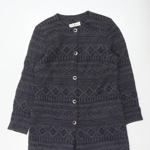Berkertex Women’s Black Grey Geometric Knit Long Coatigan UK 16