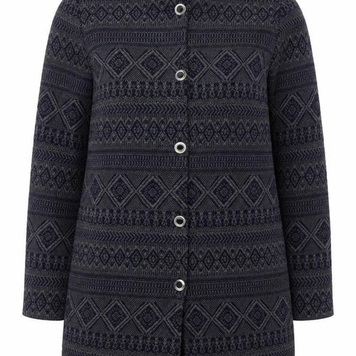 Berkertex Women’s Black Grey Geometric Knit Long Coatigan UK 16