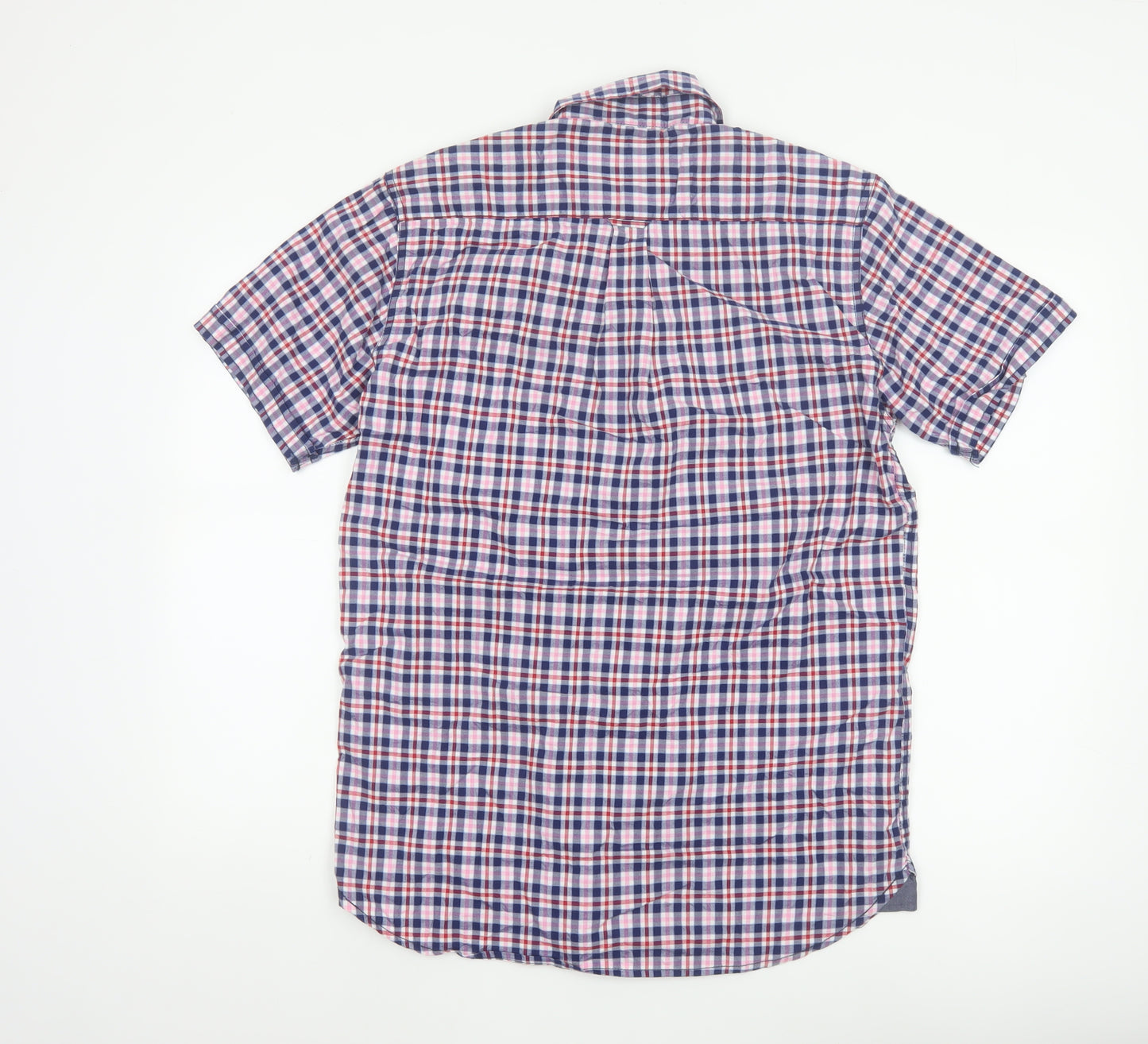 Harvey Parker Men’s Blue Check Short Sleeve Button-Up Shirt Size S