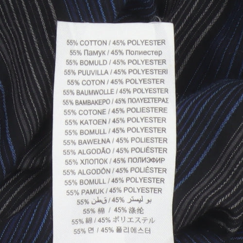 Ben Sherman Men Blue Black Striped Button-Up Shirt M Long Sleeve
