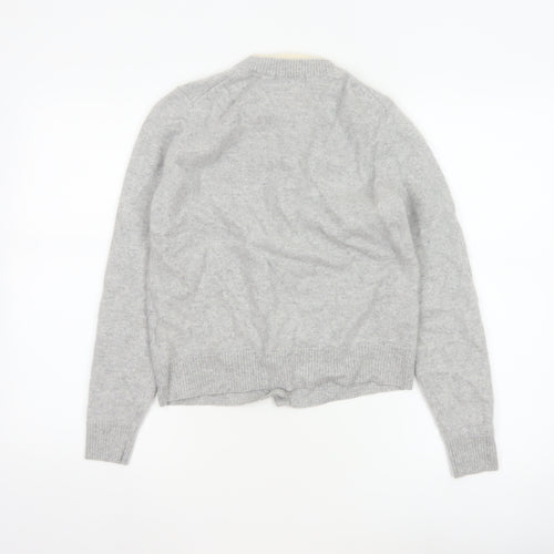 Autograph Women Grey Cashmere Cardigan Size 10 Crew Neck Button Knit