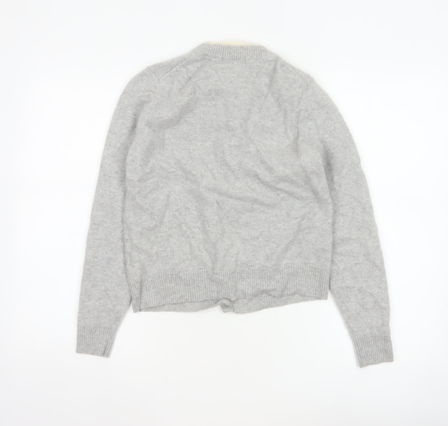 Autograph Women Grey Cashmere Cardigan Size 10 Crew Neck Button Knit