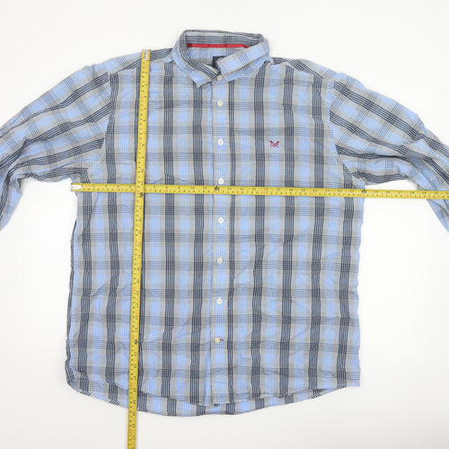 Crew Clothing Co. Men’s Blue Check 2XL Classic Fit Button-Down Shirt