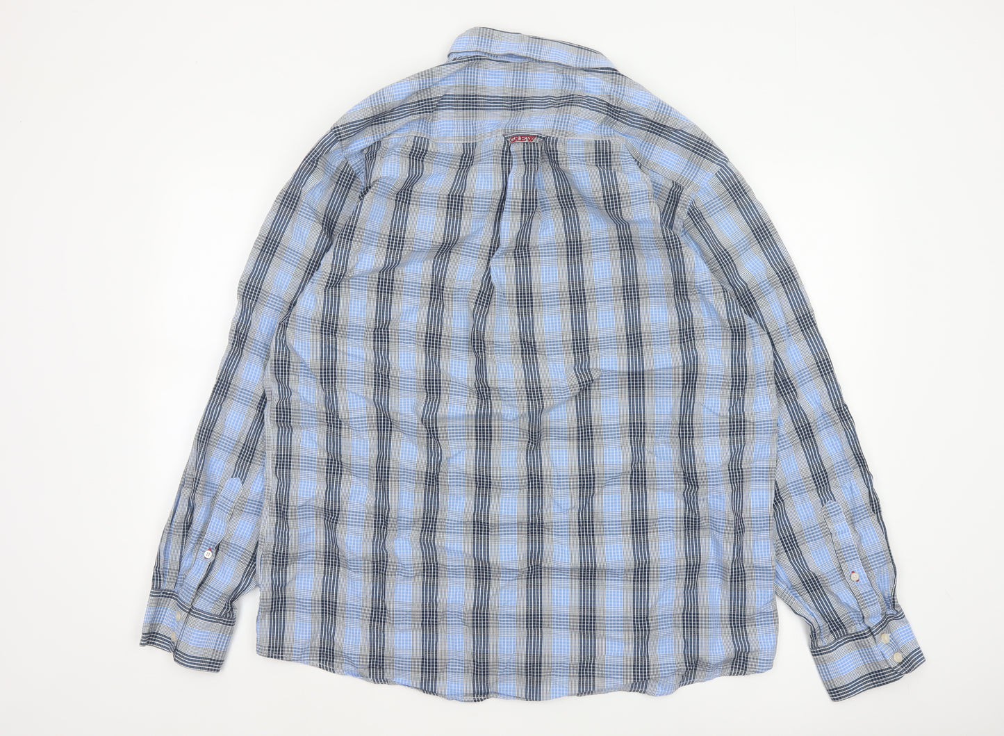 Crew Clothing Co. Men’s Blue Check 2XL Classic Fit Button-Down Shirt