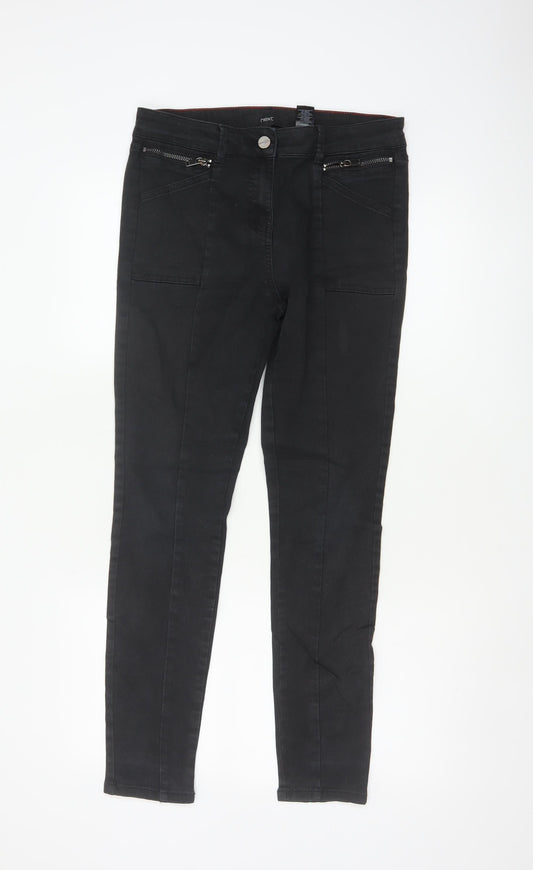 Next Women’s Black UK 16R Skinny Stretch Jeans Zip Pockets