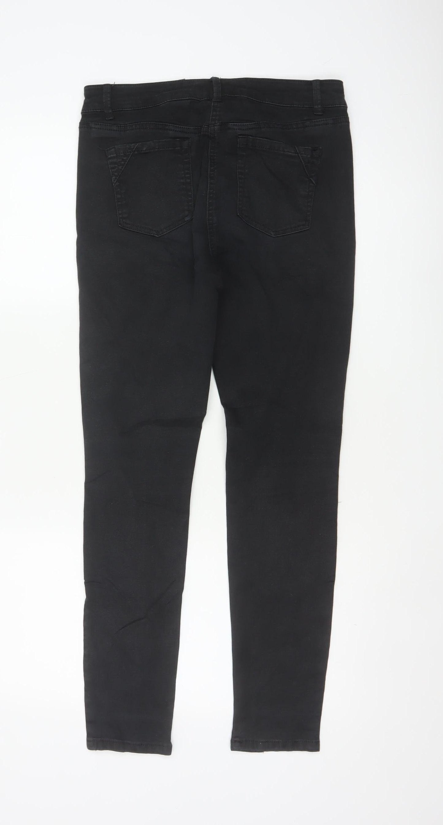 Next Women’s Black UK 16R Skinny Stretch Jeans Zip Pockets