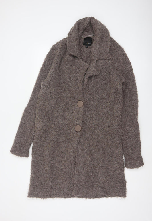 Mercer & Madison Women Grey UK 12 Alpaca Wool Long Collared Cardigan